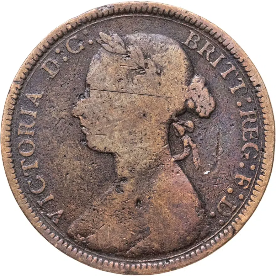Великобритания 1/2 пенни (penny) 1887, реверс