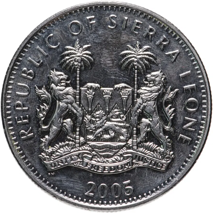 Сьерра-Леоне 1 доллар (dollar) 2005  Животные - Крокодил, реверс