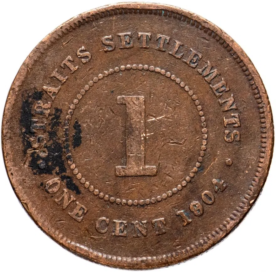 Стрейтс Сетлментс 1 цент (cent) 1904, аверс