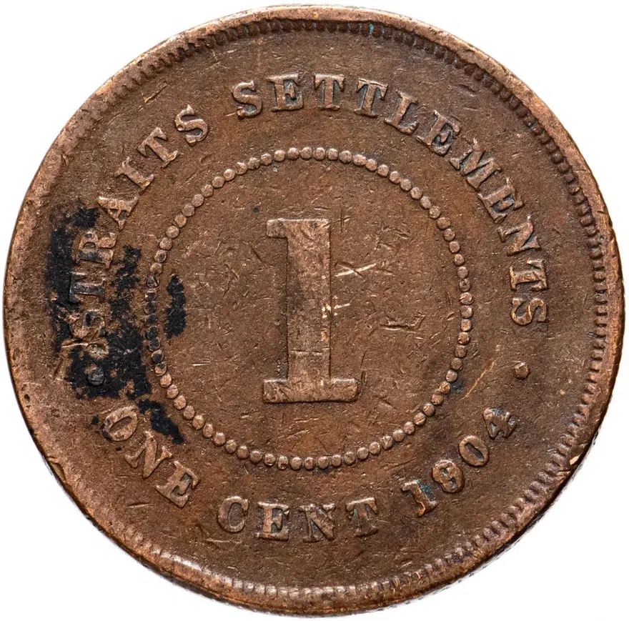Стрейтс Сетлментс 1 цент (cent) 1904, реверс