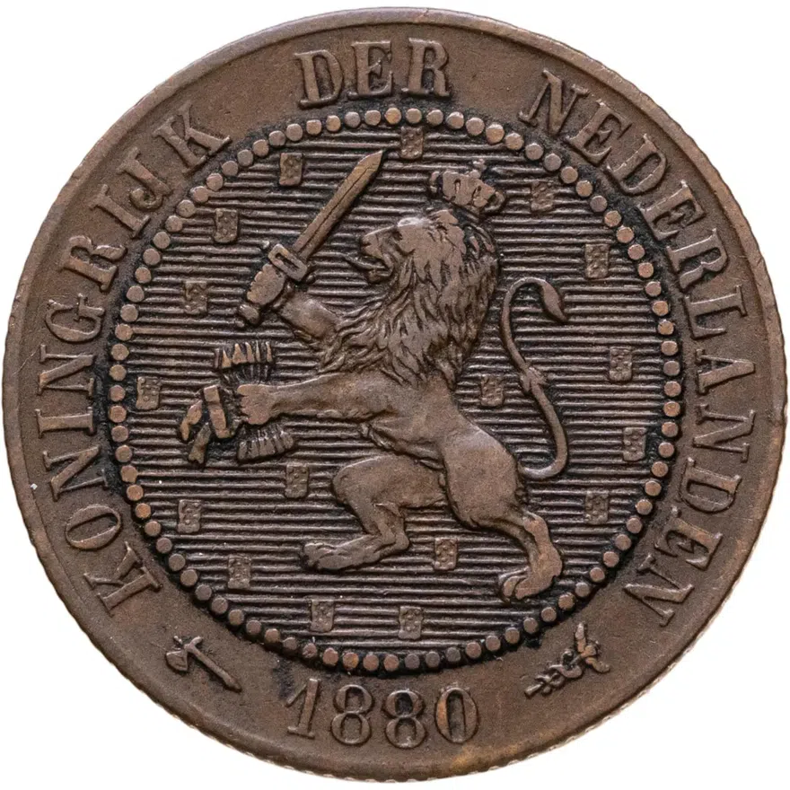 Нидерланды 2 1/2 цента (cent) 1880, реверс