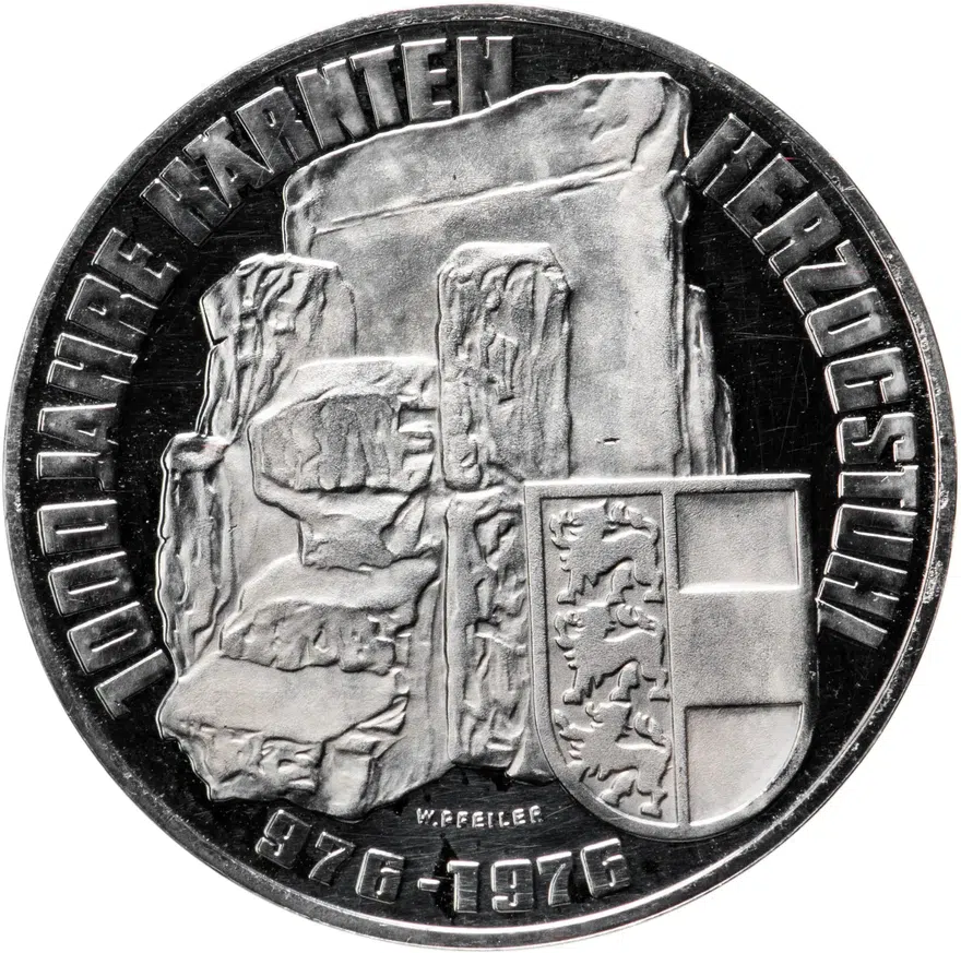 Австрия 100 шиллингов (shillings) 1976   "1000 лет Каринтии", аверс