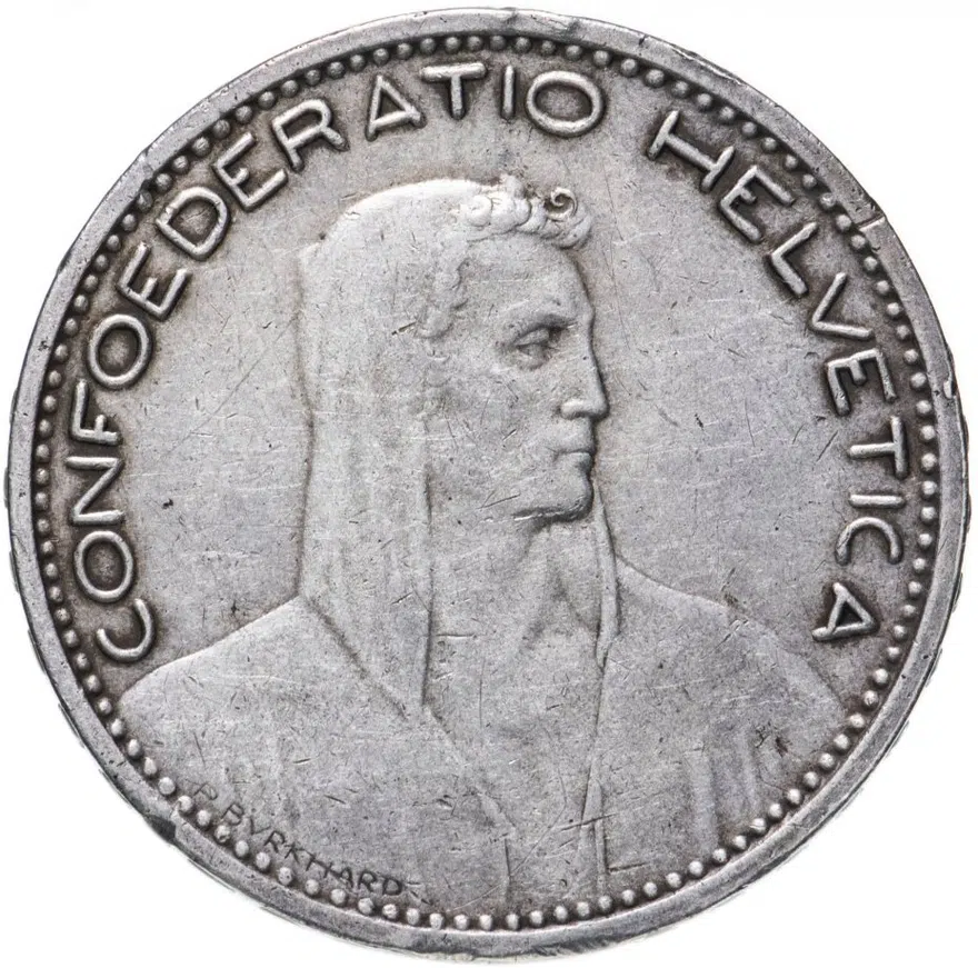 Швейцария 5 франков (francs) 1923