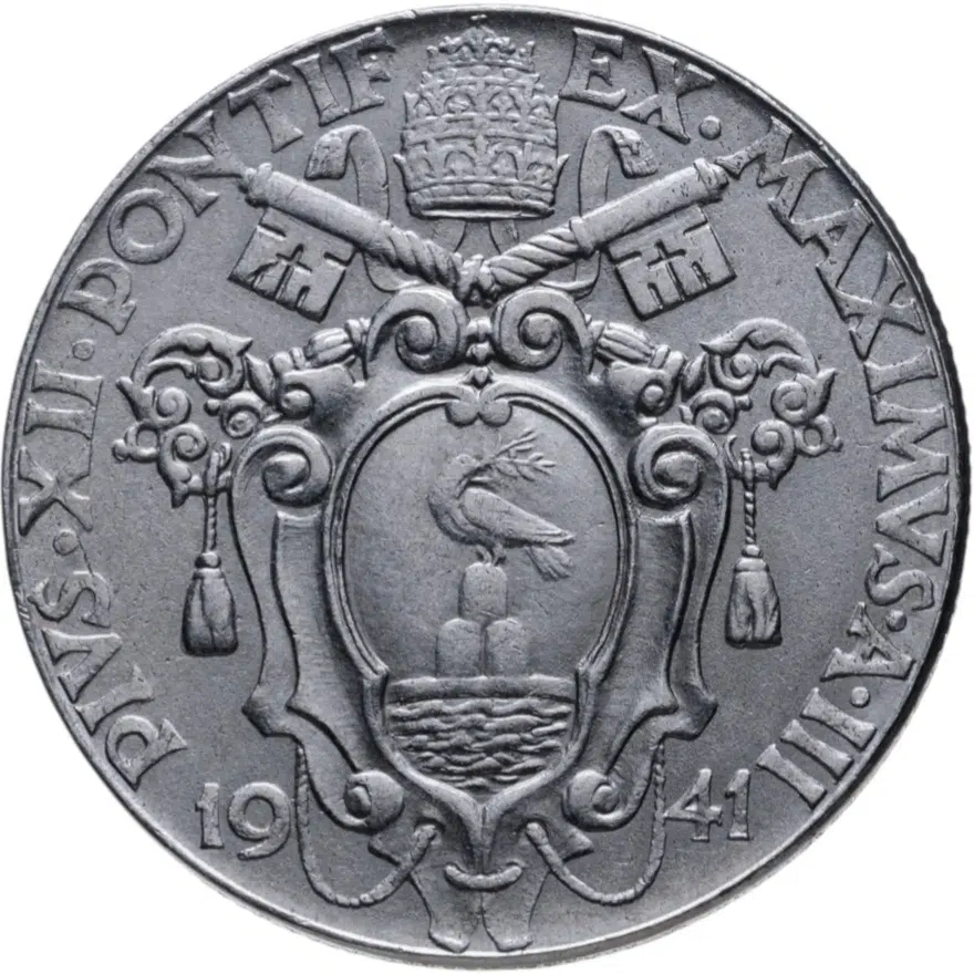 Ватикан 2 лиры (lire) 1941, реверс