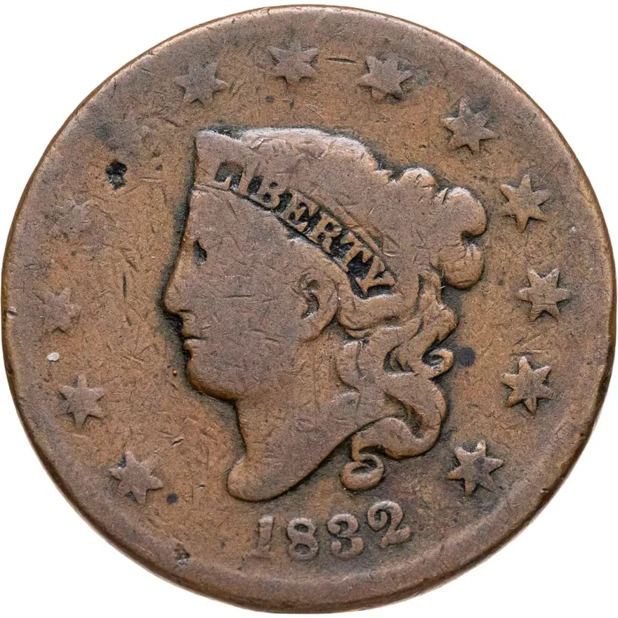 США 1 цент (cent) 1832