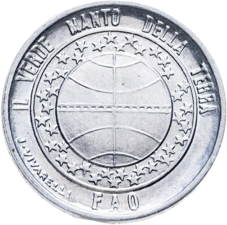 Сан-Марино 1 лира (lira) 1977  Экология - FAO (ФАО), реверс