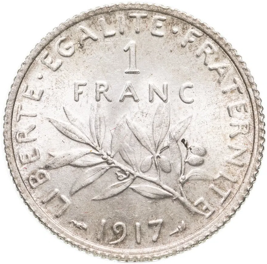 Франция 1 франк (franc) 1917