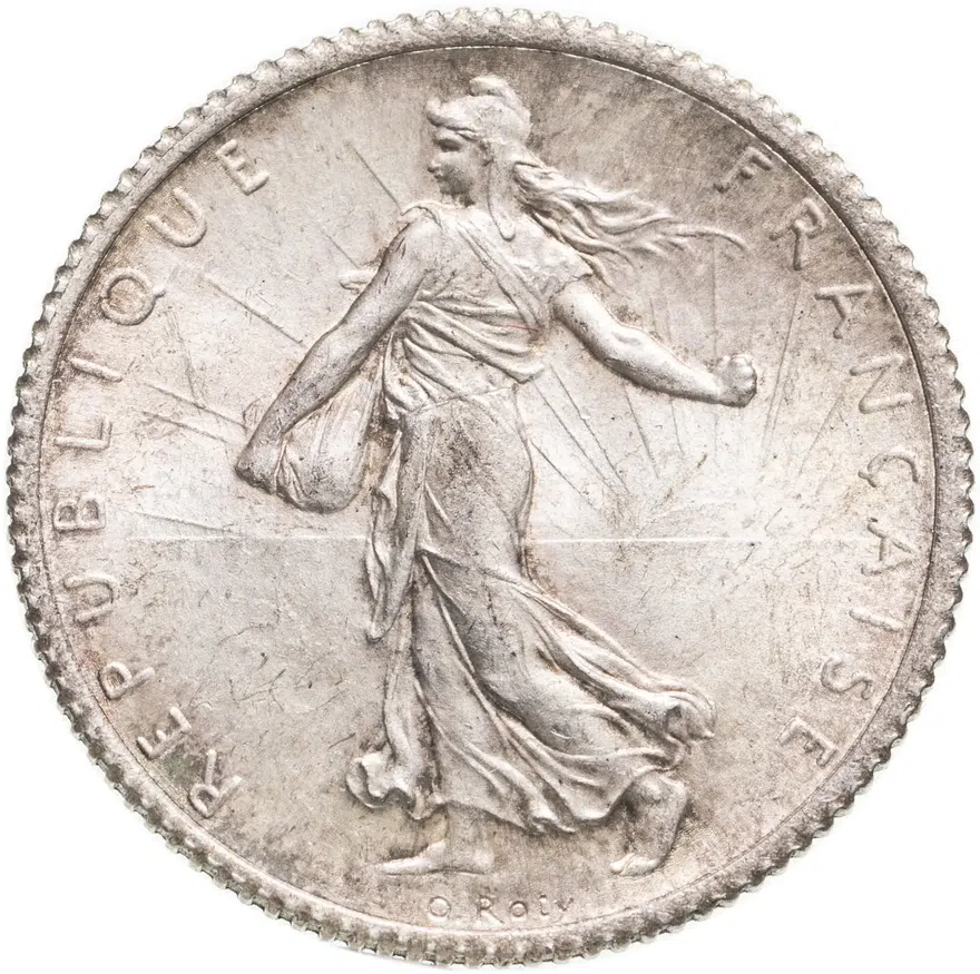Франция 1 франк (franc) 1917, реверс