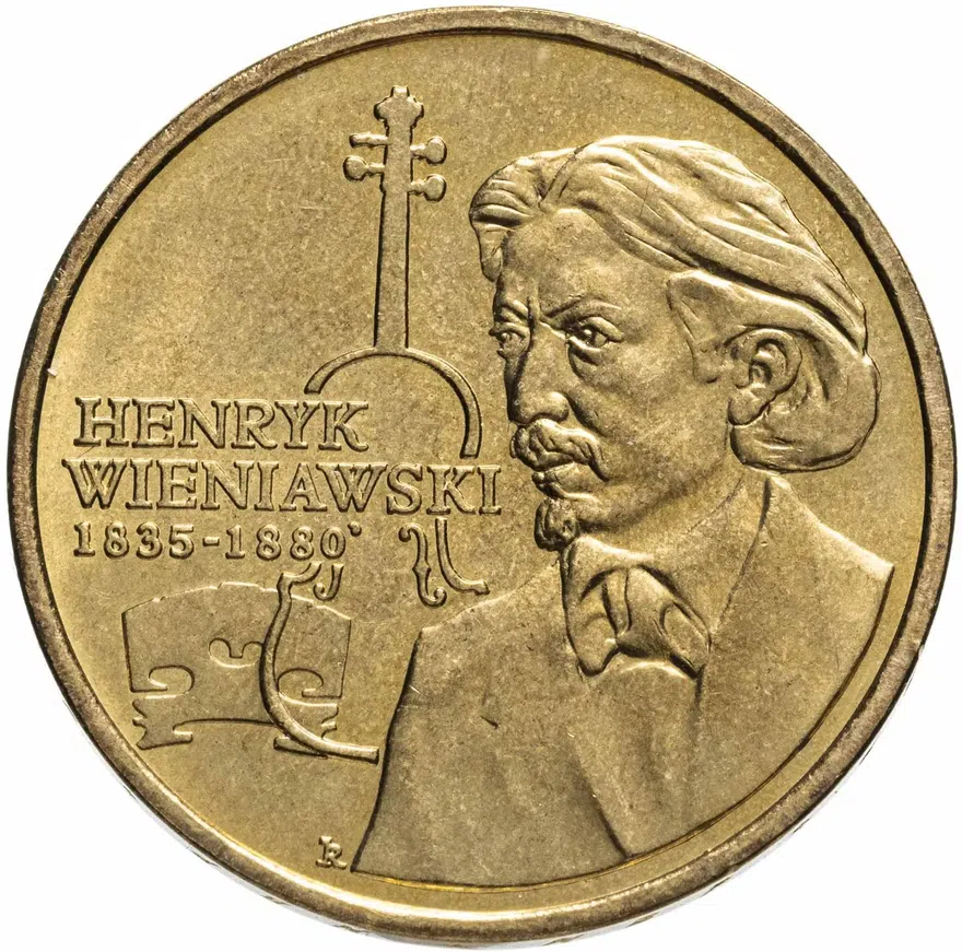 Польша 2 злотых (zlote) 2001  XII Международный конкурс скрипачей имени Генрика Венявского, аверс