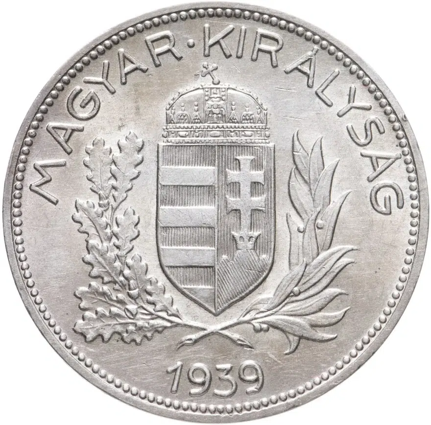 Венгрия 1 пенгё (pengo) 1939, аверс