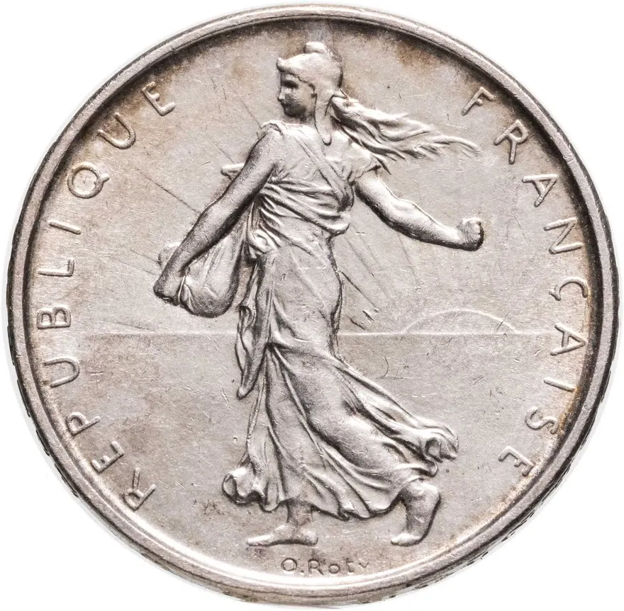 Франция 5 франков (francs) 1962, реверс