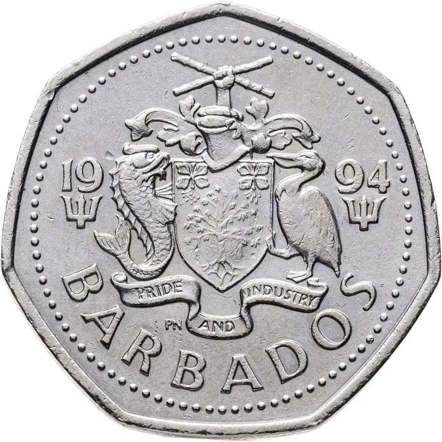 Барбадос 1 доллар (dollar) 1994, реверс
