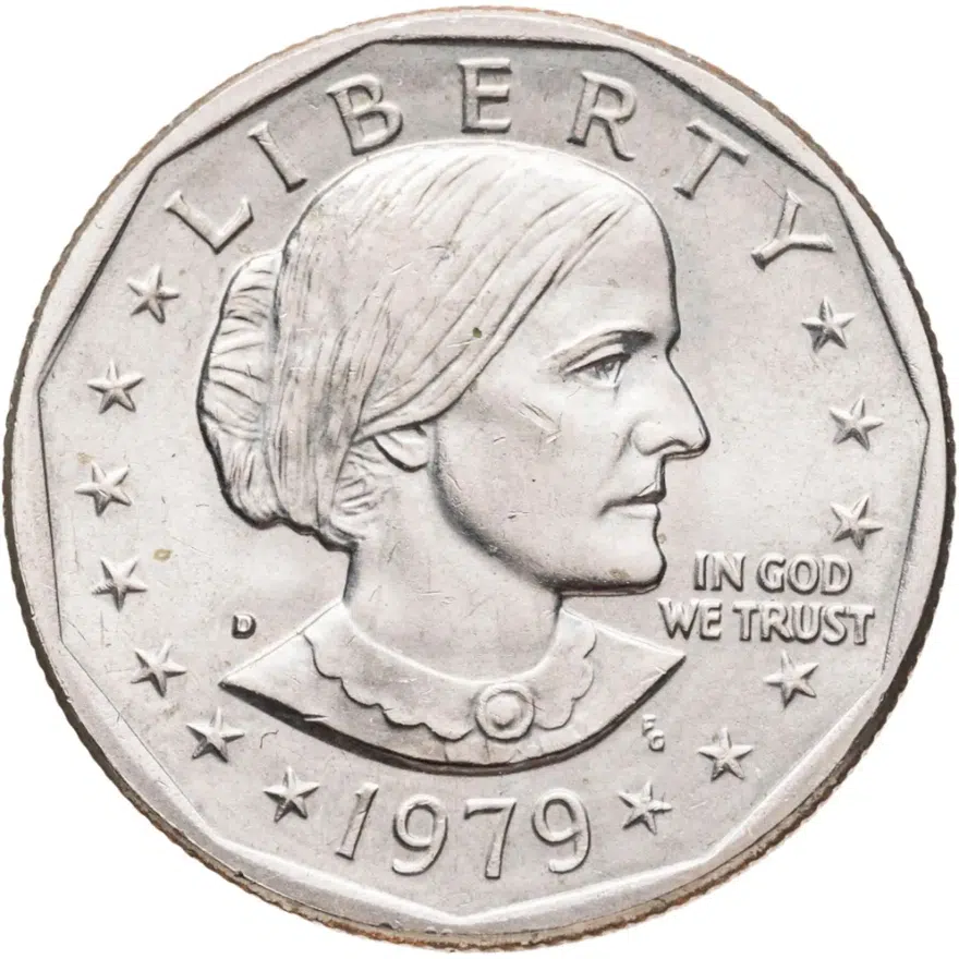 США 1 доллар (dollar) 1979 D доллар Сьюзен Энтони знак монетного двора "D" - Денвер, аверс