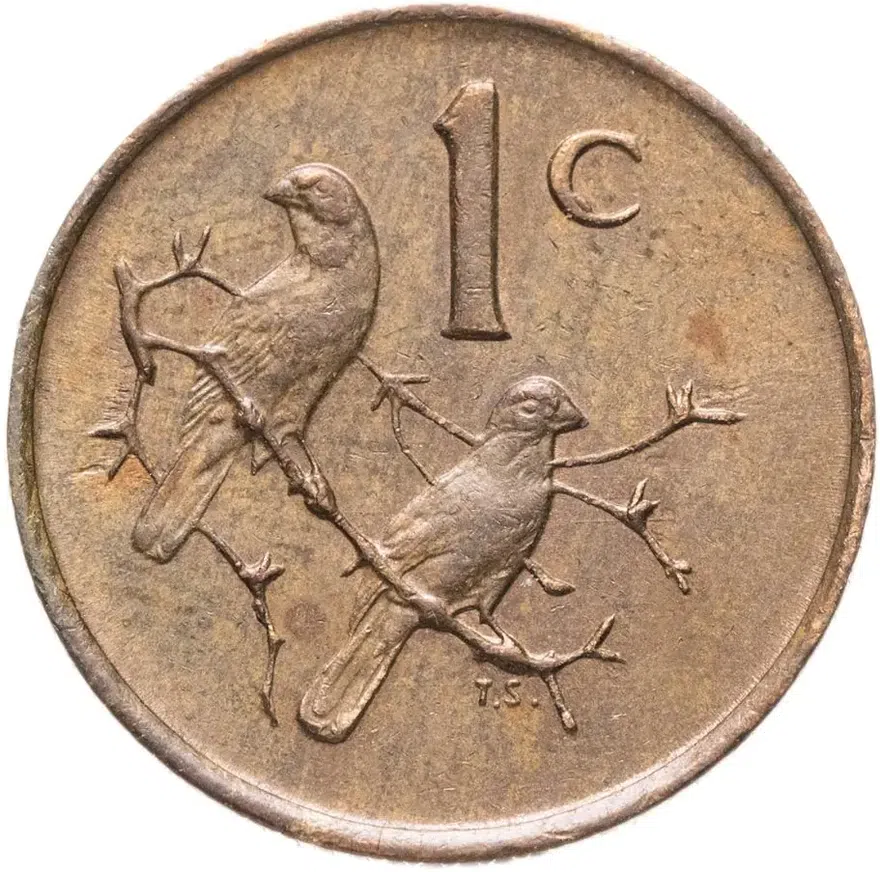 ЮАР 1 цент (cent) 1989, аверс