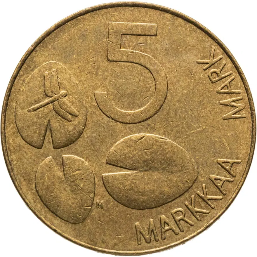 Финляндия 5 марок (markkaa) 1994, реверс