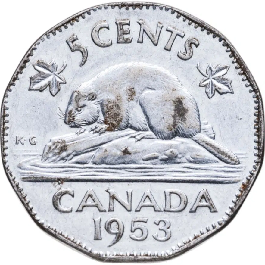 Канада 5 центов (cents) 1953, реверс