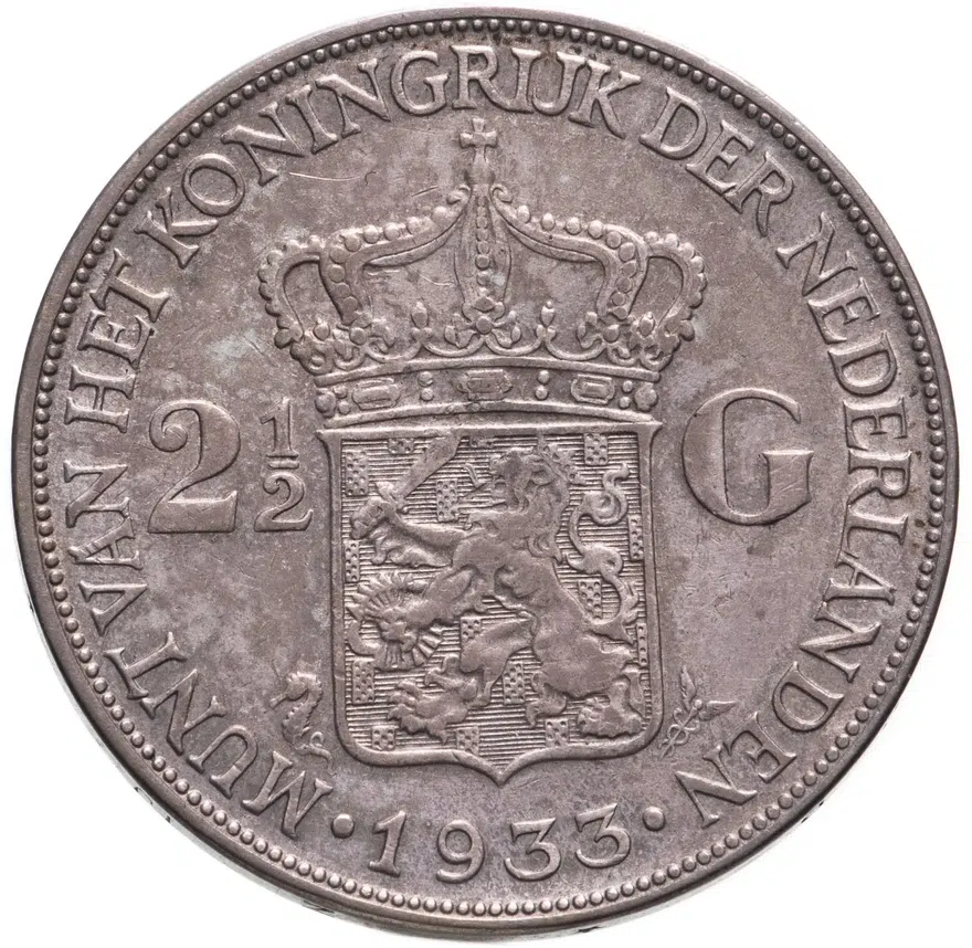 Нидерланды 2 1/2 гульдена (gulden) 1933, реверс