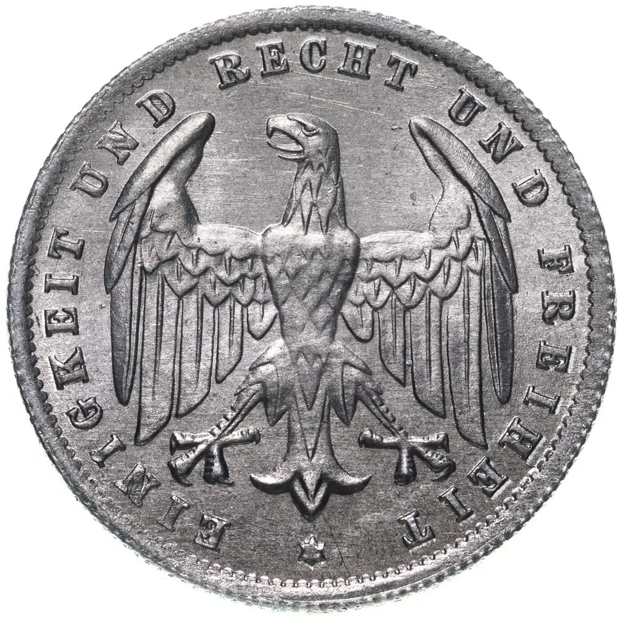Германия 500 марок (mark) 1923 E  знак монетного двора "E" — Мульденхюттен, реверс