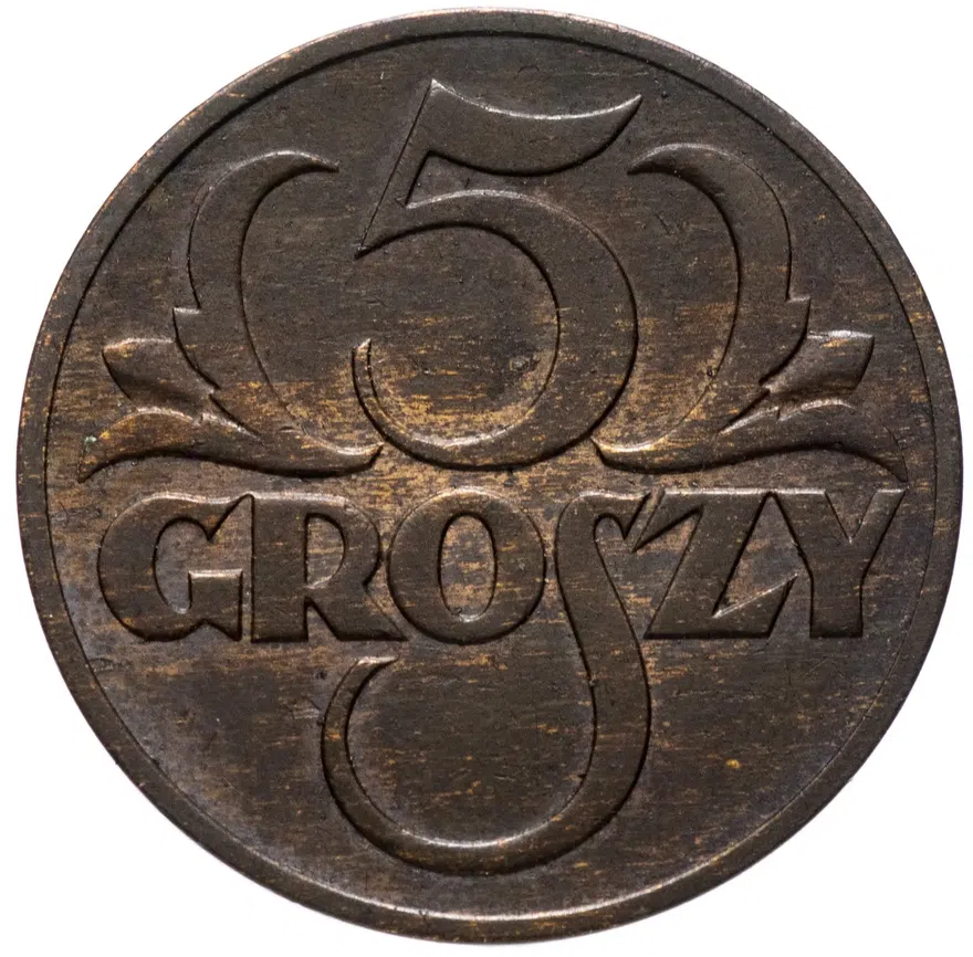 Польша 5 грошей (groszy) 1936, реверс