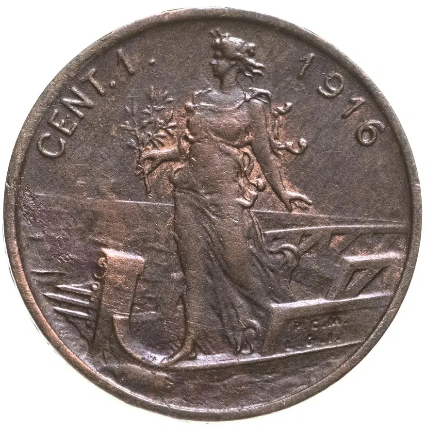 Италия 1 чентезимо (centesimo) 1916