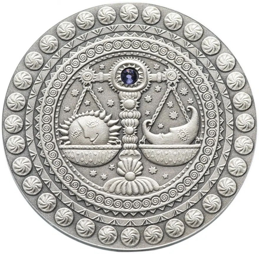 Беларусь 20 рублей 2009 "Знаки зодиака - Весы" с сертификатом, аверс