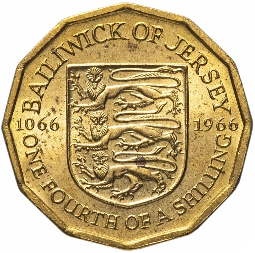 Джерси 1/4 шиллинга (shilling) 1966 "900 лет битве при Гастингсе"