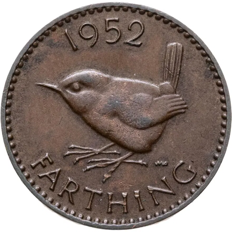 Великобритания 1 фартинг (farthing) 1952, аверс