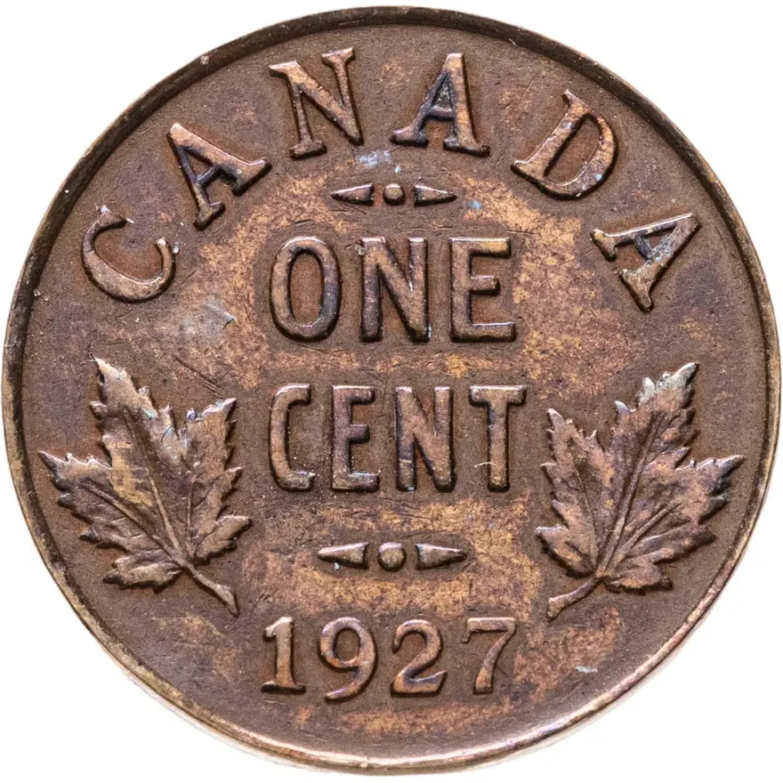 Канада 1 цент (cent) 1927, аверс