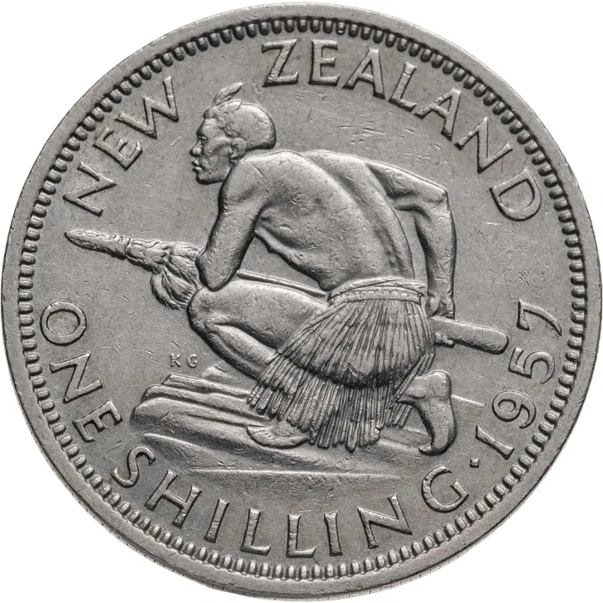 Новая Зеландия 1 шиллинг (shilling) 1957, реверс