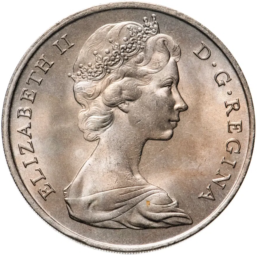 Тёркс и Кайкос 1 крона (crown) 1969, реверс