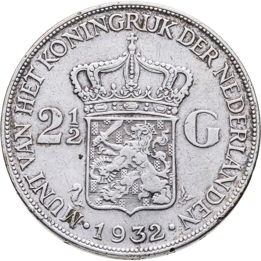 Нидерланды 2 1/2 гульдена (gulden) 1932, реверс