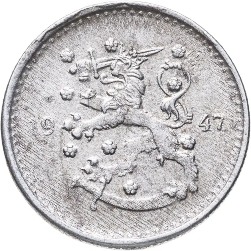 Финляндия 1 марка (markka) 1947, реверс