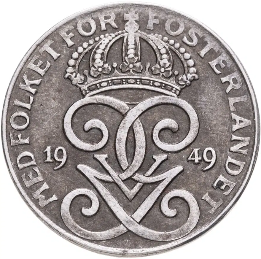 Швеция 2 эре (ore) 1949, аверс