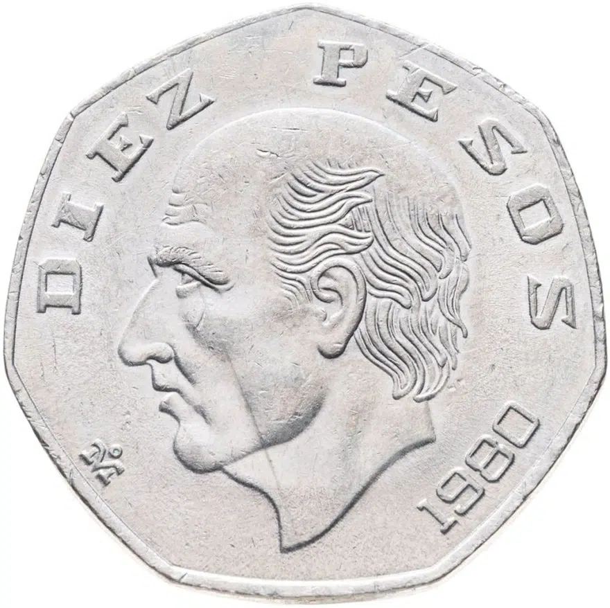 Мексика 10 песо (pesos) 1980