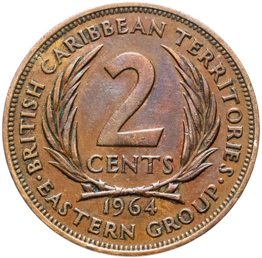 Восточные Карибы 2 цента (cents) 1964