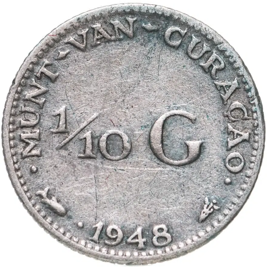 Кюрасао 1/10 гульдена (gulden) 1948
