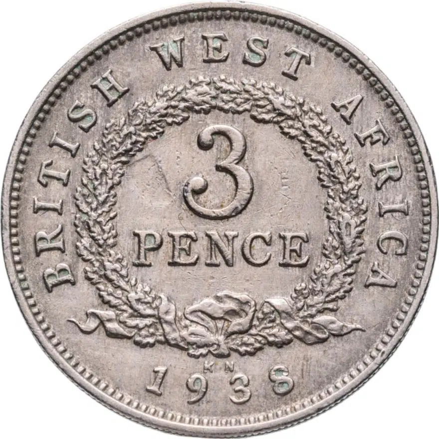 Британская Западная Африка 3 пенса (pence) 1938 KN