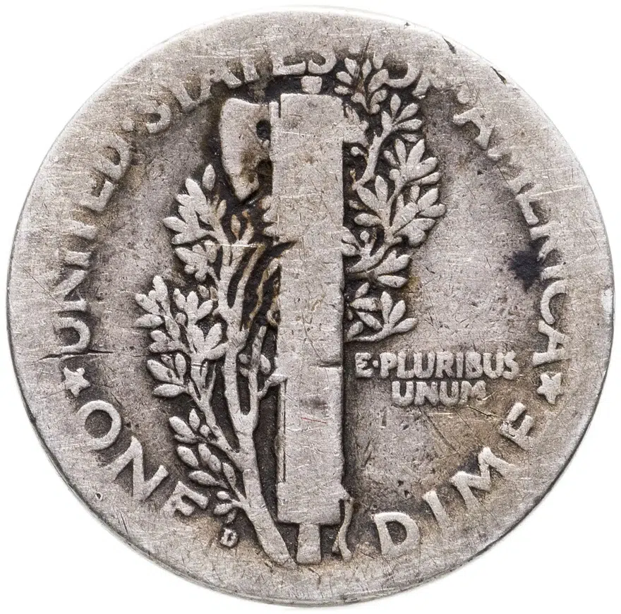 США 1 дайм (10 центов) 1920, реверс
