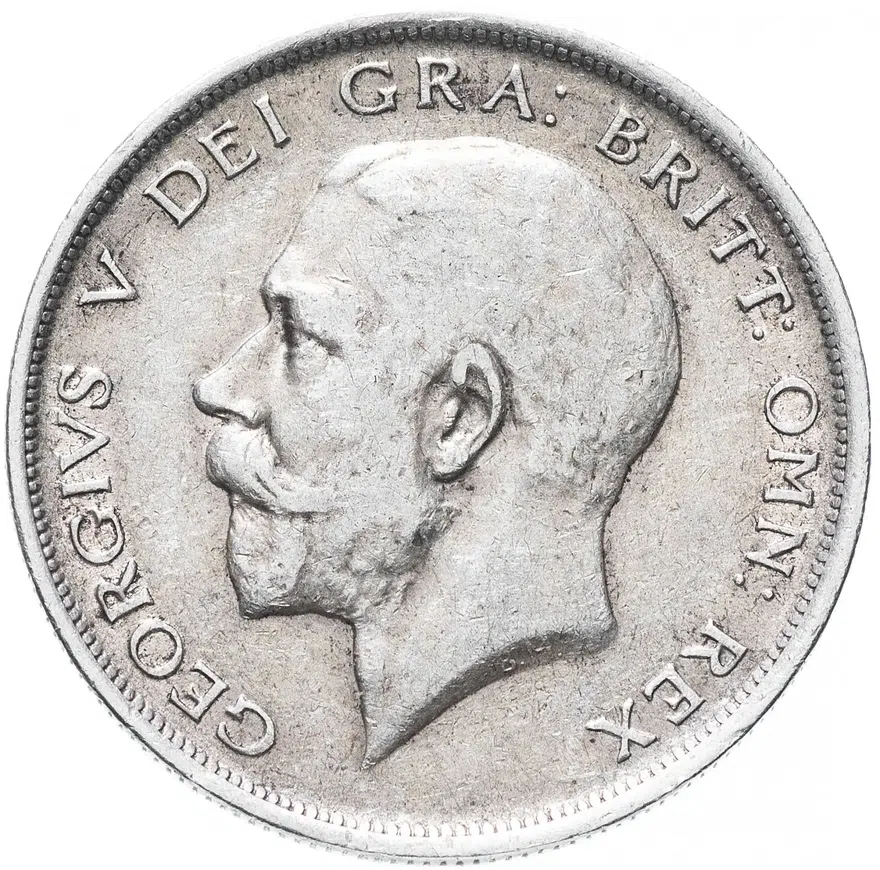 Великобритания 1/2 кроны (crown) 1917, аверс