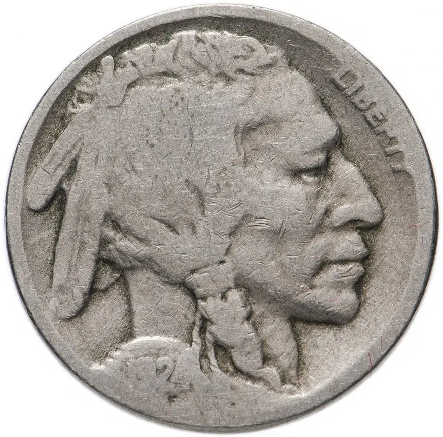 5 центов (cents) 1921   Buffalo Nickel Без отметки монетного двора США, аверс
