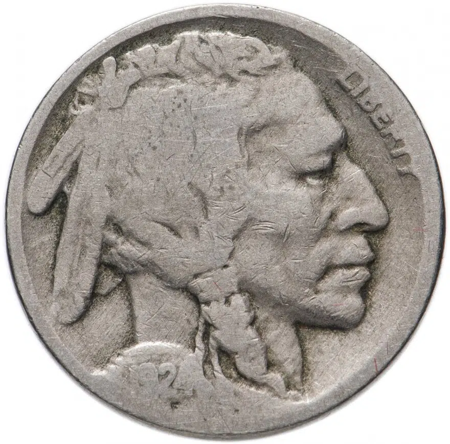 5 центов (cents) 1921   Buffalo Nickel Без отметки монетного двора США, реверс