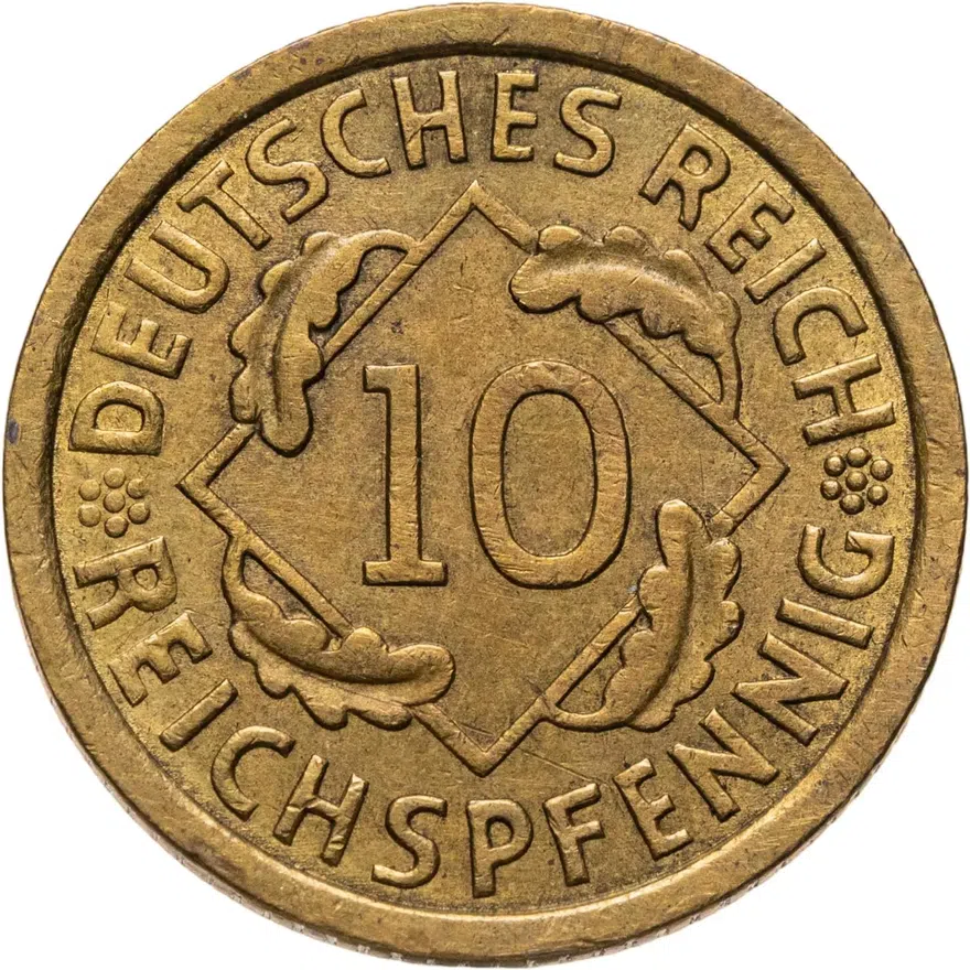 Германия (Третий Рейх) 10 рейхспфеннигов (reichspfennig) 1935-1936, реверс