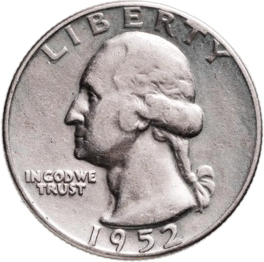США 25 центов (квотер, 1/4 доллара, quarter dollar) 1952, аверс