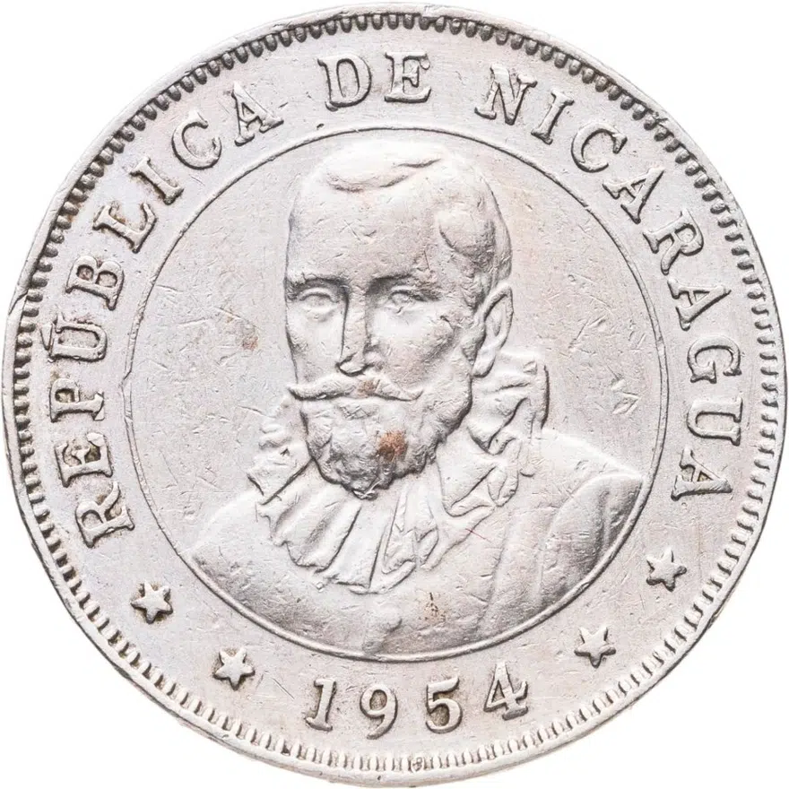 Никарагуа 50 сентаво (centavos) 1954, реверс