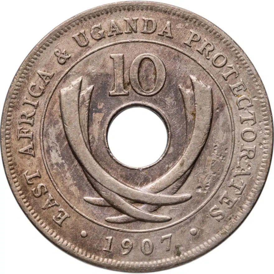 Британская Восточная Африка и Уганда 10 центов (cents) 1907, реверс