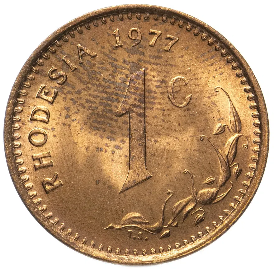 Родезия 1 цент (cent) 1977, реверс