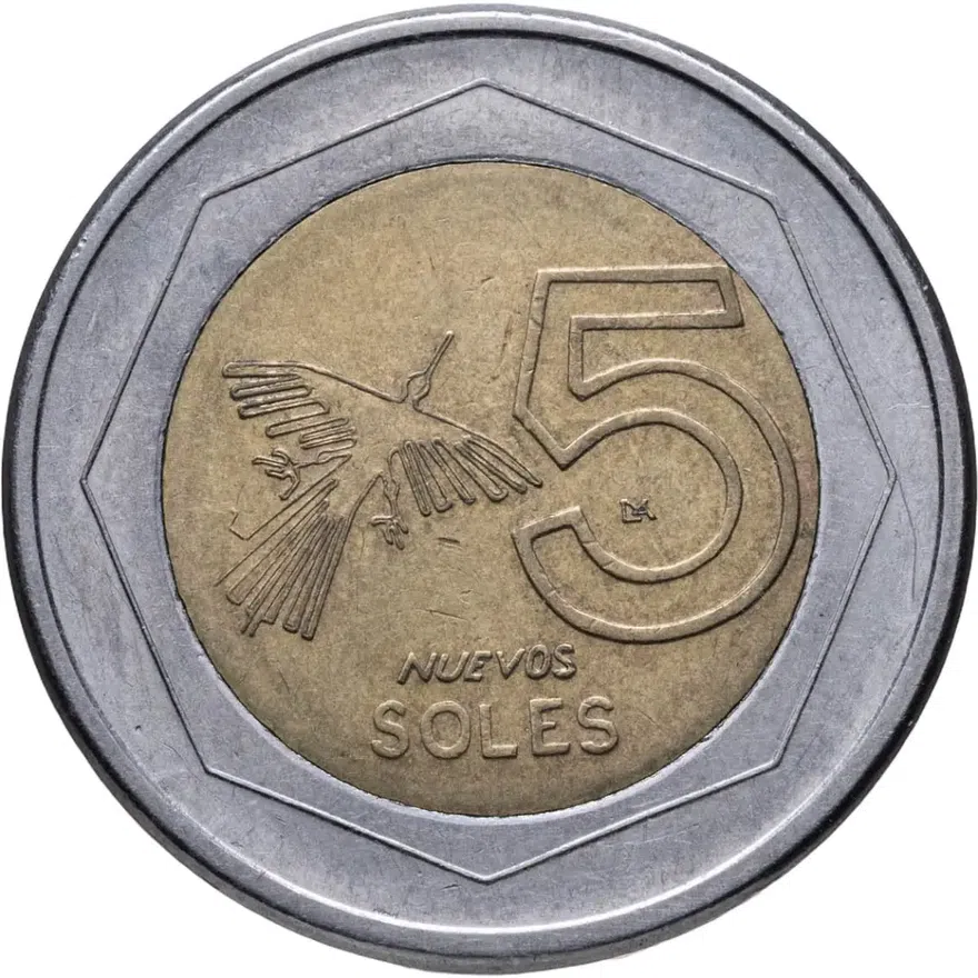 Перу 5 новых солей (nuevos soles) 2007, аверс