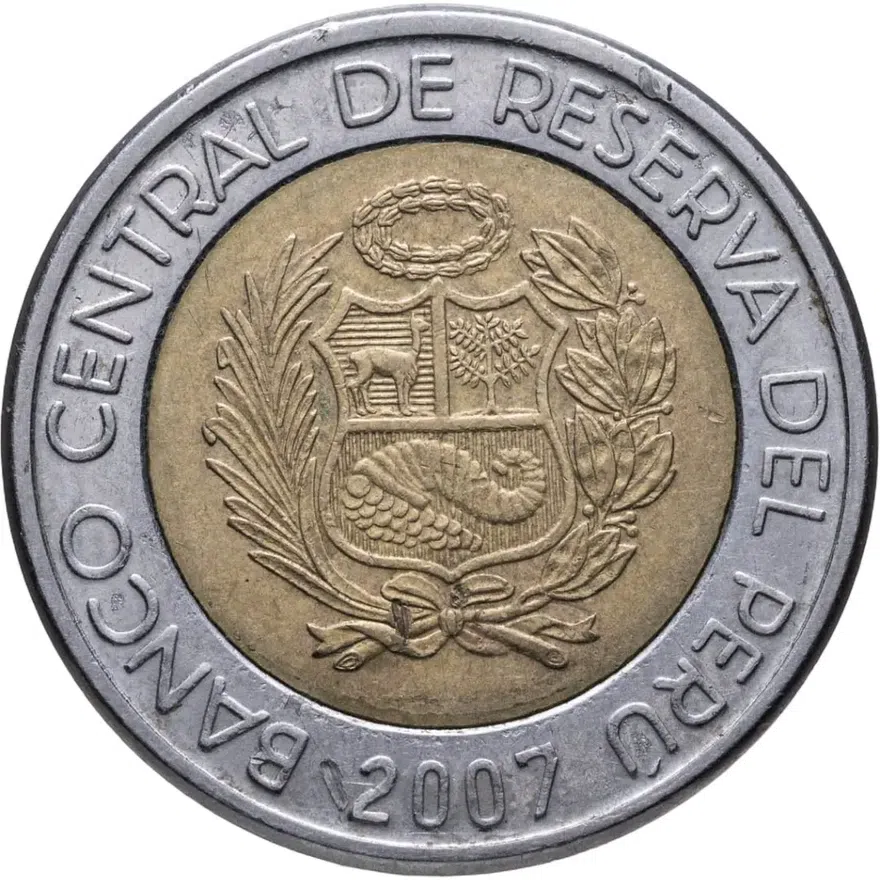 Перу 5 новых солей (nuevos soles) 2007, реверс