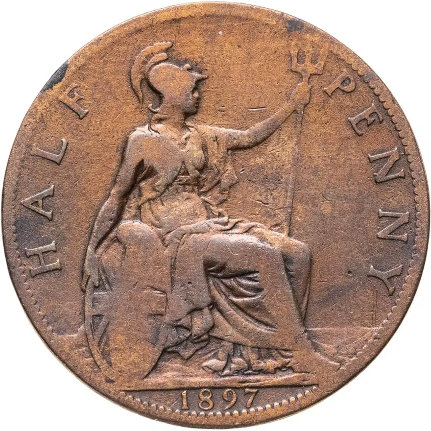 Великобритания 1/2 пенни (penny) 1897, реверс