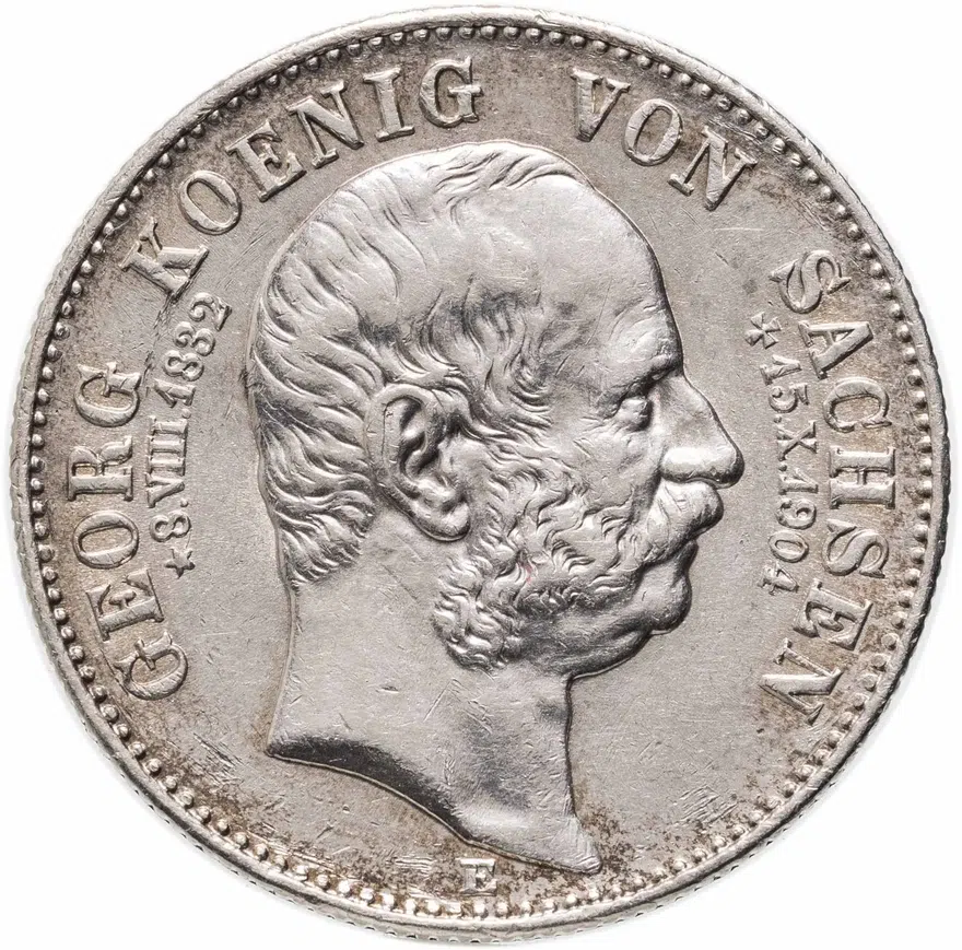 Германия (Империя) 2 марки (mark) 1904  Смерть Георга Саксонского, аверс